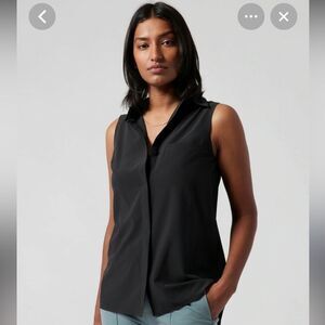 Athlete Urbanite Tank Black sleeveless button down blouse L